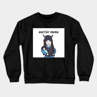 Warrior mama - Brunette Valkyrie mom Crewneck Sweatshirt